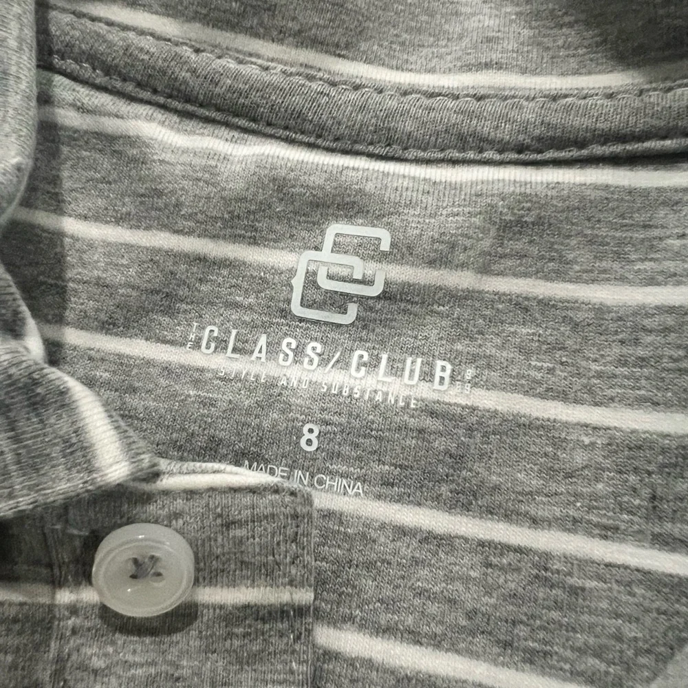 Class club  Charcoal and White Polo Shirt